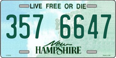 NH license plate 3576647