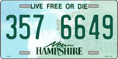 NH license plate 3576649