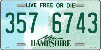 NH license plate 3576743