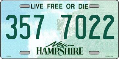 NH license plate 3577022