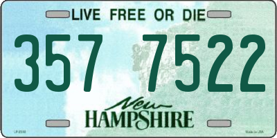 NH license plate 3577522