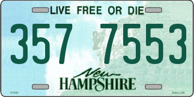 NH license plate 3577553