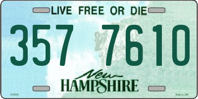NH license plate 3577610