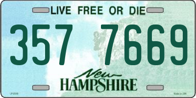 NH license plate 3577669