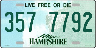 NH license plate 3577792