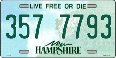 NH license plate 3577793