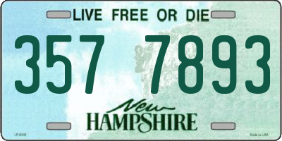 NH license plate 3577893