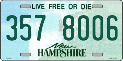 NH license plate 3578006
