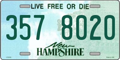 NH license plate 3578020