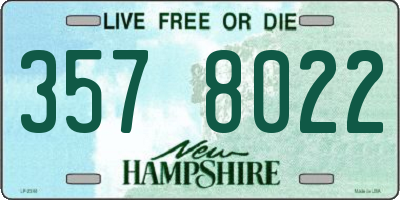 NH license plate 3578022