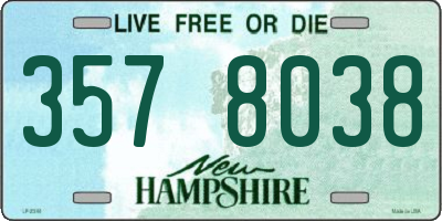 NH license plate 3578038