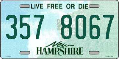 NH license plate 3578067