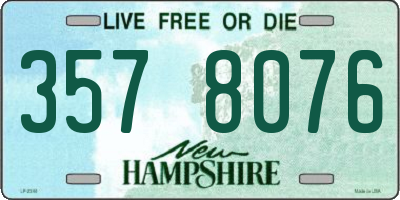 NH license plate 3578076