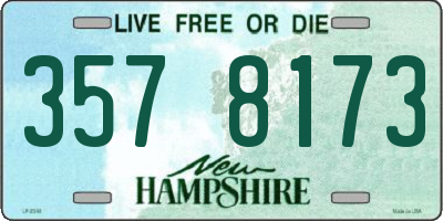 NH license plate 3578173