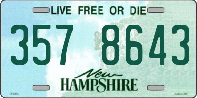 NH license plate 3578643