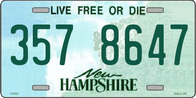 NH license plate 3578647
