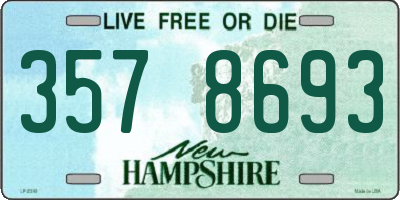 NH license plate 3578693