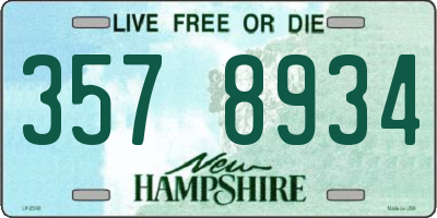 NH license plate 3578934