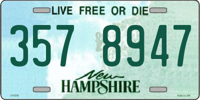 NH license plate 3578947