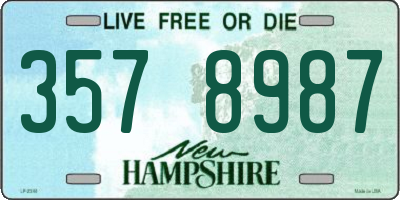 NH license plate 3578987