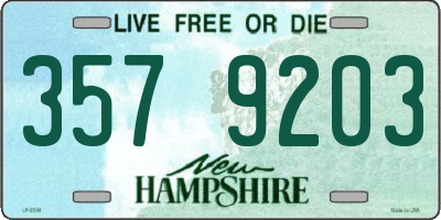 NH license plate 3579203