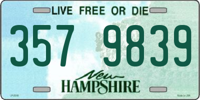NH license plate 3579839