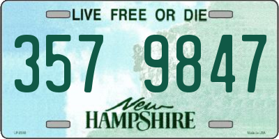 NH license plate 3579847
