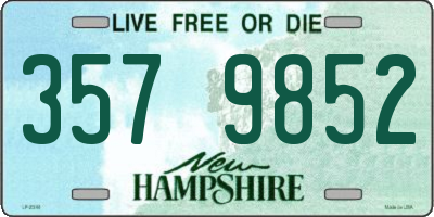 NH license plate 3579852