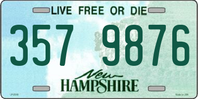 NH license plate 3579876