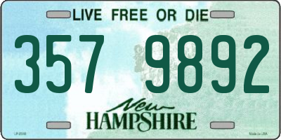 NH license plate 3579892