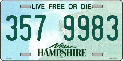 NH license plate 3579983