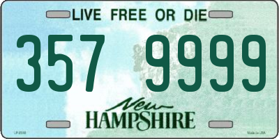 NH license plate 3579999