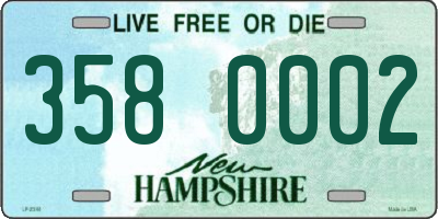 NH license plate 3580002