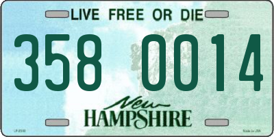 NH license plate 3580014