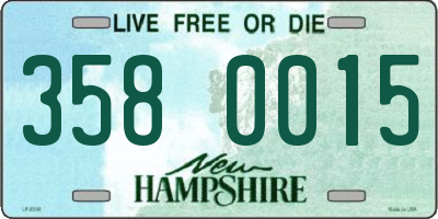 NH license plate 3580015