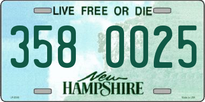 NH license plate 3580025