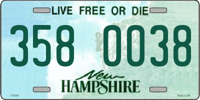 NH license plate 3580038