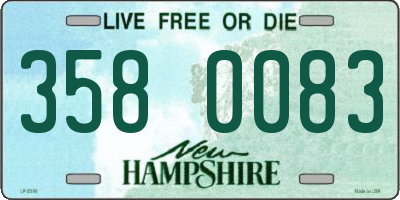 NH license plate 3580083