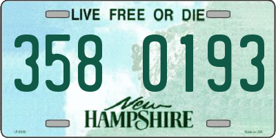 NH license plate 3580193
