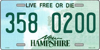 NH license plate 3580200