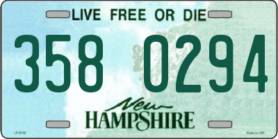 NH license plate 3580294
