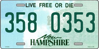 NH license plate 3580353