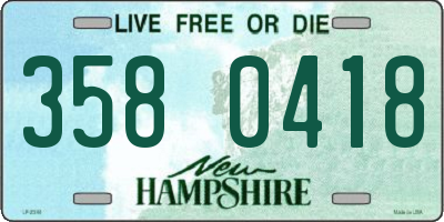 NH license plate 3580418