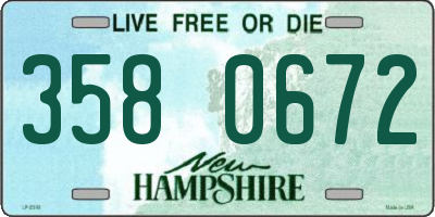 NH license plate 3580672