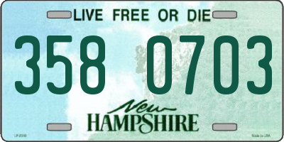 NH license plate 3580703