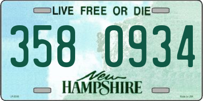 NH license plate 3580934