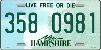 NH license plate 3580981