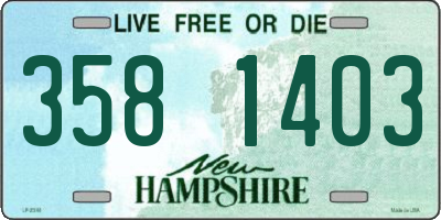 NH license plate 3581403