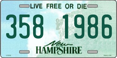 NH license plate 3581986