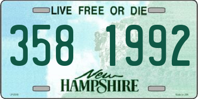 NH license plate 3581992
